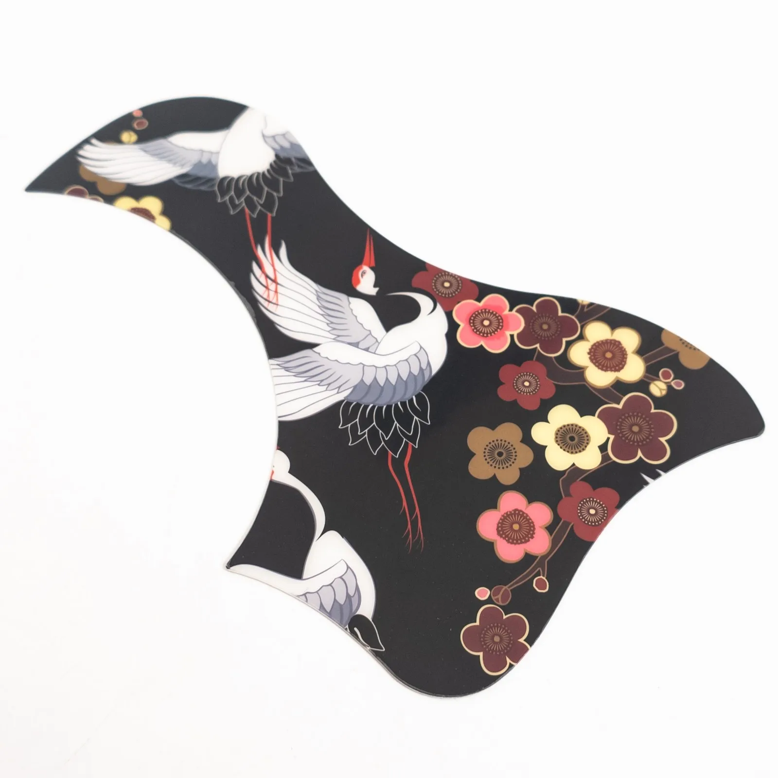 2Pcs Thin Crane Floral Acoustic Guitar Pickguards Color Printed Self-Adhesive Scratch Plates for GA GS Style Guitar