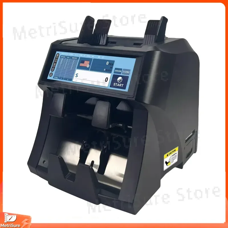 450Q Dual CIS Full Touch Screen Banknote Counter Cash Counting Currency Detector Money Validator for USD EUR GBP CNY