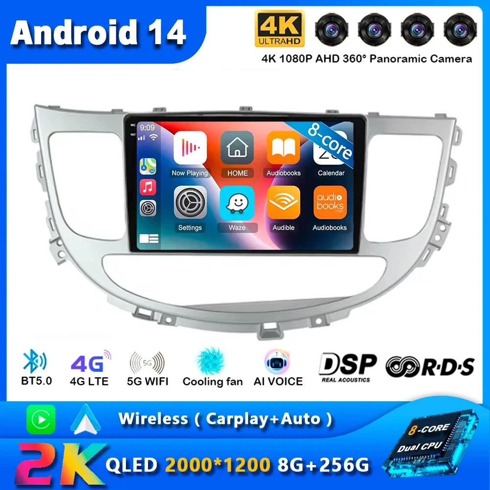 

Android 14 CarPlay радио для Hyundai Rohens Genesis 2008-2013 авто 4G автомобильный мультимедийный плеер стерео GPS Navi Ai Voice