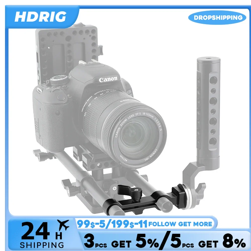 HDRIG ARRI Rosette Style Z Shape brazo de extensión con abrazadera de varilla doble de 15mm Railblock para plataforma de montaje en hombro
