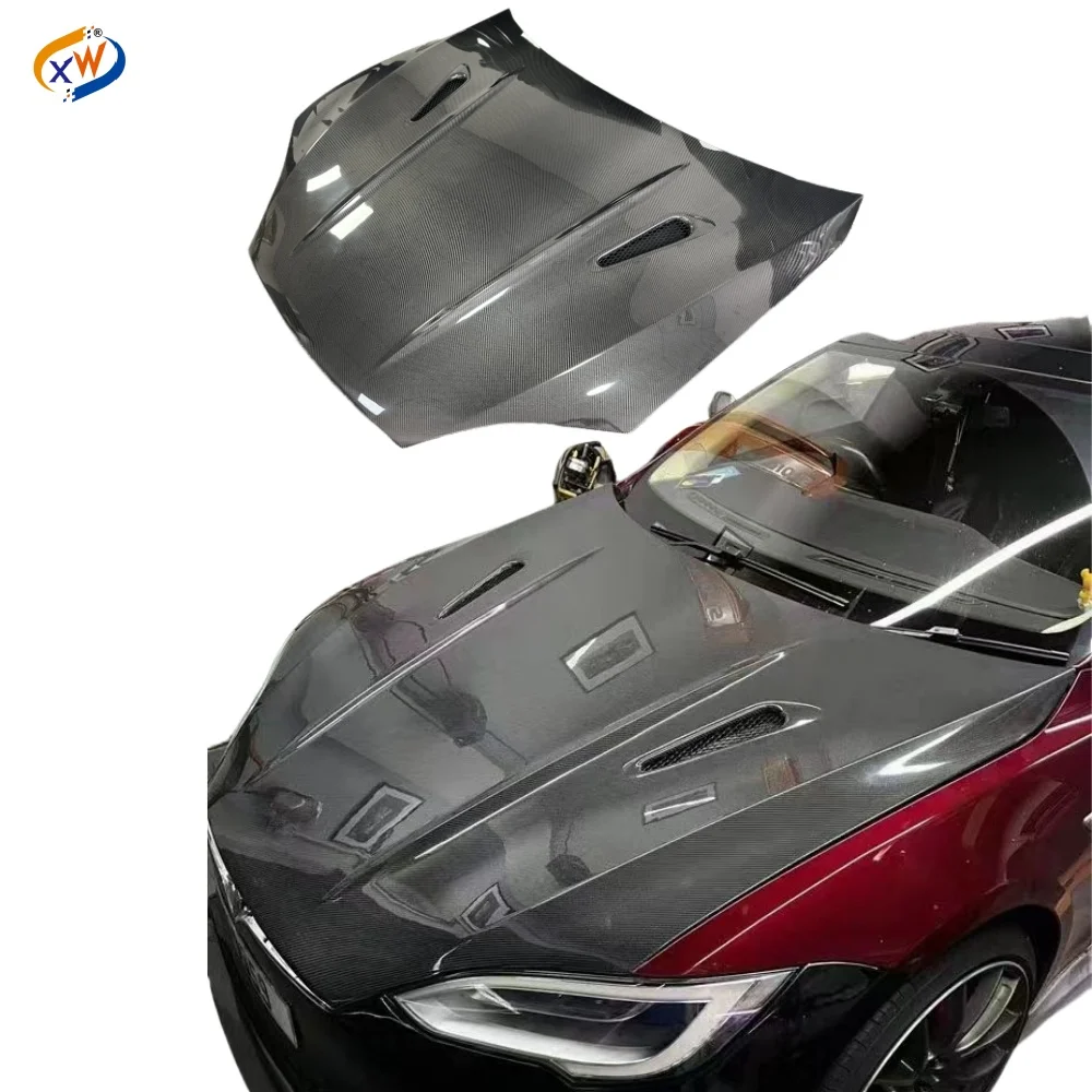 

Car Body Kit Auto Parts PD Style for Tesla Model S Carbon Fiber Hood Engine Cover Body Kit