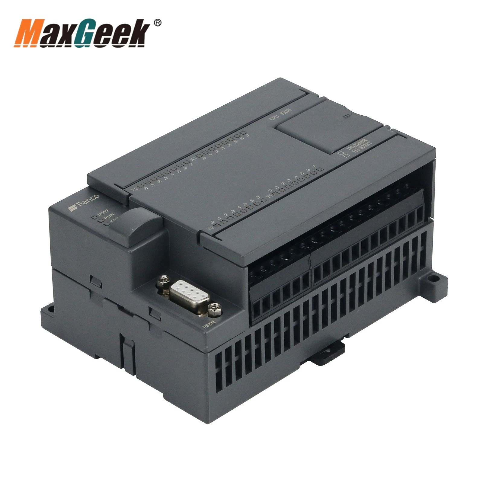 Maxgeek PLC Industrial Control Board DC24V FX1N 32MR 24MR DC24V 6W 16 Input 16 Output Baud Rate 9600 Support HMI