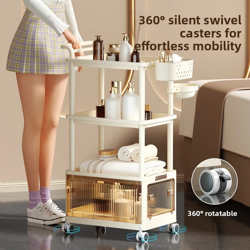Advanced Skincare Instrument Storage Cart Multi Layer Shelving for Salon No Drill Assembly Rolling Beauty Salon Trolley