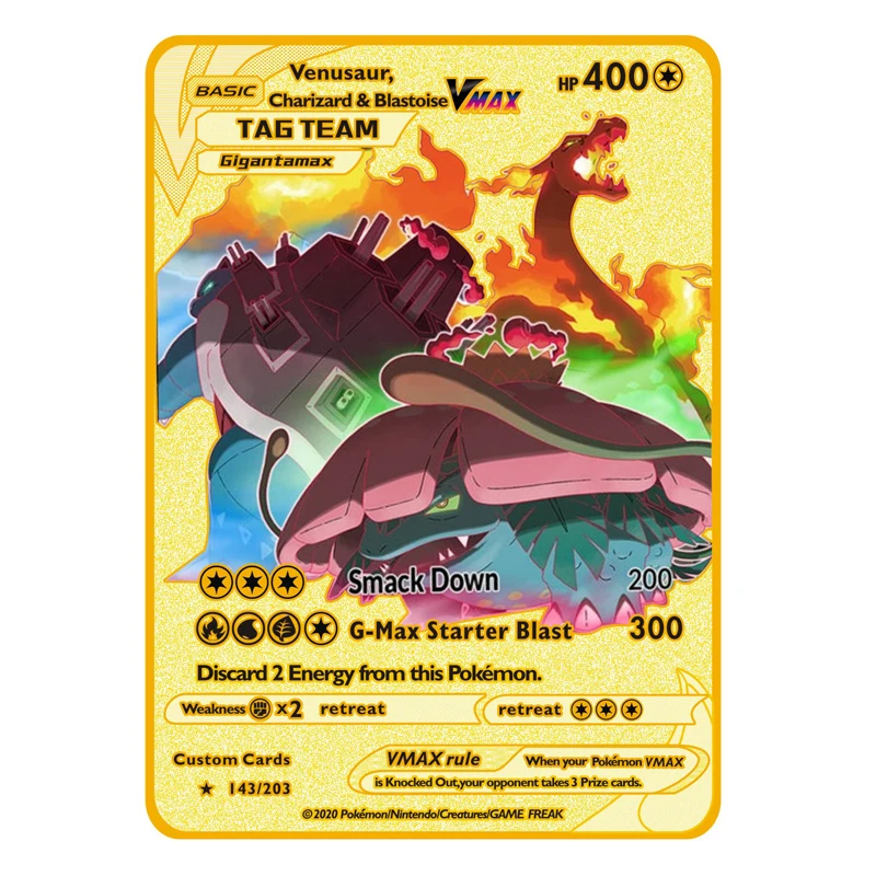 2026 Neue Pokemon Metallkarte 10000 Punkte Arceus Glurak Superkarte Golden Englisch Mewtu Vmax GX EX Weihnachtsgeschenke