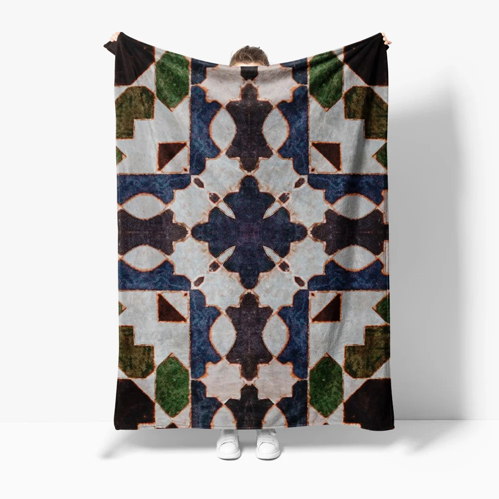 

Unique Moroccan Style Geometric Pattern Blanket Decorative Throw Cushion Cover Bedspread Sofa Cover