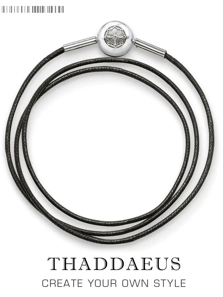 Woskowany bawełniany czarny podstawowy naszyjnik, Strand Fashion Jewelry Europe Style Rebel 925 Sterling Silver Prezent dla mężczyzn Kobiety Przyjaciel — zdjęcie 2