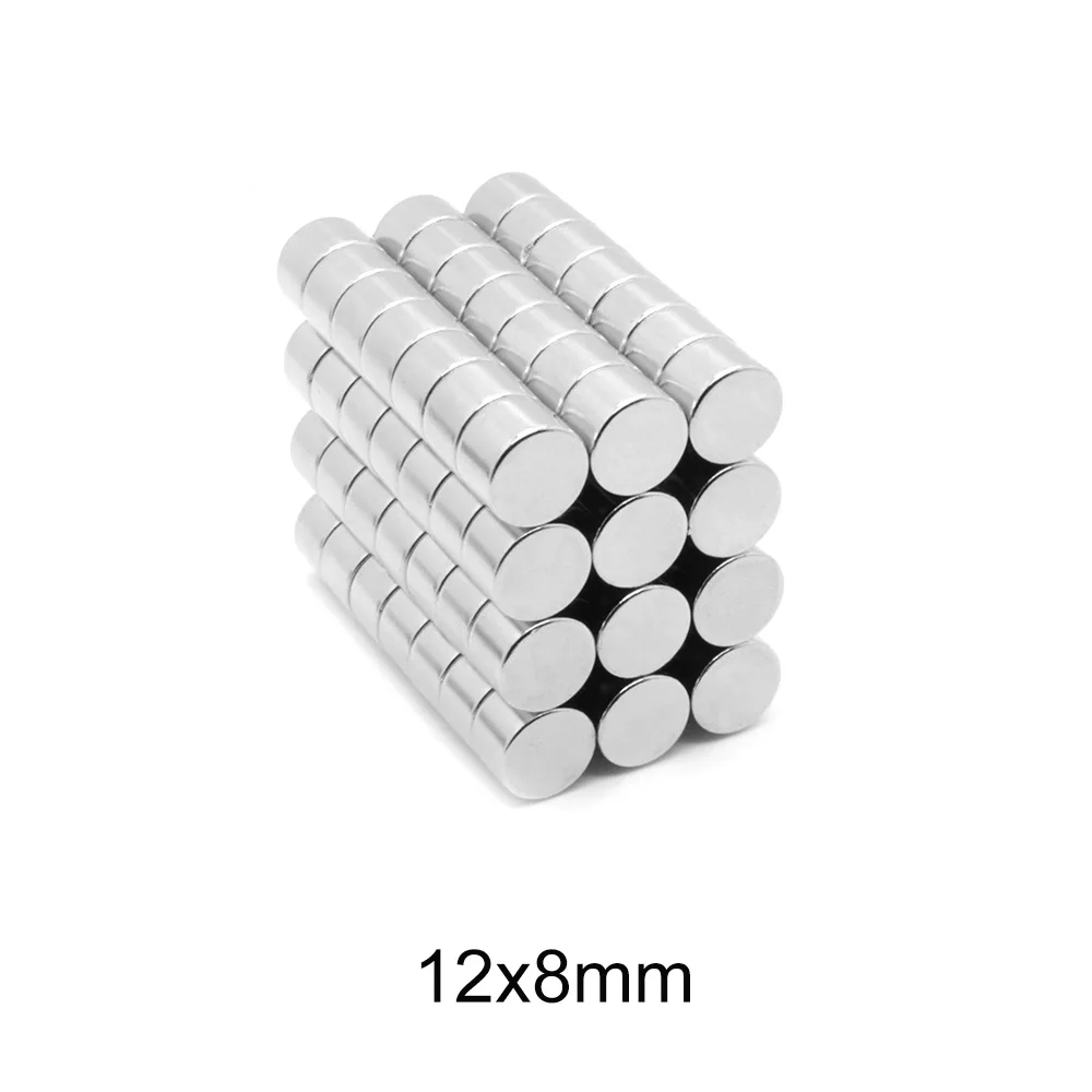 12x8mm Round Rare Earth Magnet Disc 12mm X 8mm Neodymium Magnet Strong 12*8 Thick Strong Permanent Powerful Magnet 12*8mm 12x8