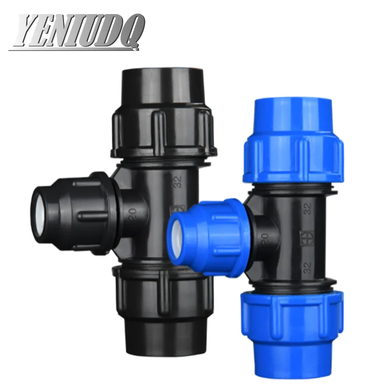 PE variable diameter pipe fittings quick joint of water pipe tee tap pipe fittings plastic pipe fittings 20/25/32/40/50/63mm