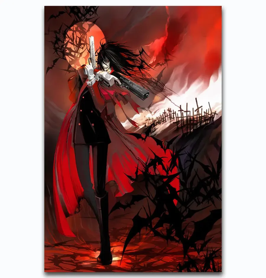 Hot New Anime Comic Cool Game HELLSING Vampire-Silk Art Poster Wall Sicker Decoration Gift