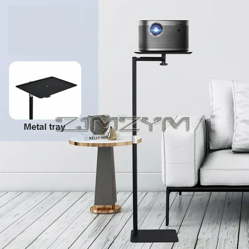 120CM Floor Projector Support Stand Metal Holder Multi-angle Adjustable 360° Rotating Projector Bracket for Film Video Projector