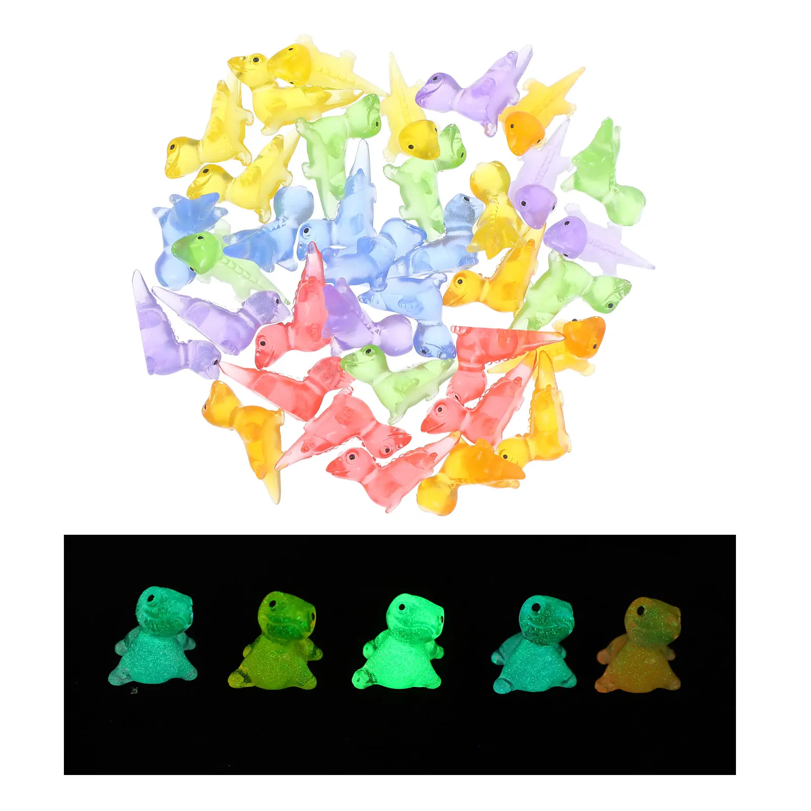 

36pcs Night Glow Lizard Figurines Mini Resin Craft Glowing Animals Garden Car Yard Decor Shine Luminous Detailed