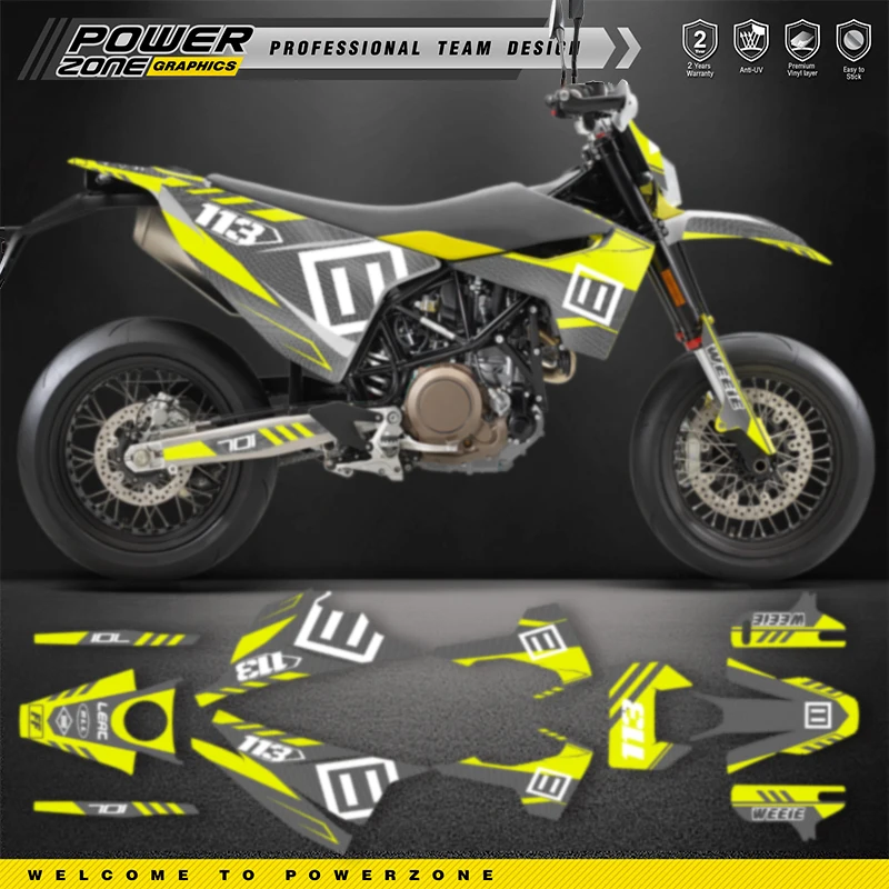 PowerZone Custom Team Graphics Decals Stickers Kit For Husqvarna Decal 15-20 701 SUPERMOTO ENDURO 2015-2017 2018 2019 2020 019