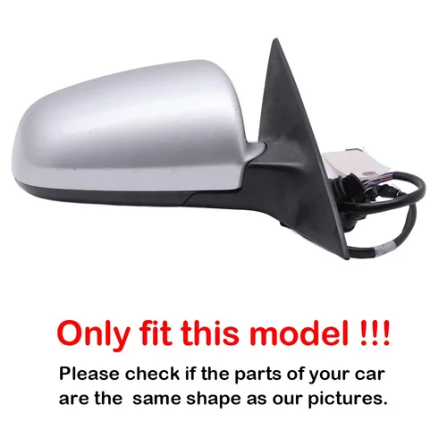 Imagen 2 del producto Para Audi A3 S3 8P 05-08 A4 S4 B6 B7 8E 8H A6 S6 C6 cubierta de espejo retrovisor lateral tapa de ala cubierta de espejo retrovisor de puerta Exterior