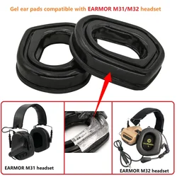 Almofadas de ouvido gel compatível com earmor opsmen tiro eletrônico earmuffs m31 m32 tático caça airsoft fone ouvido