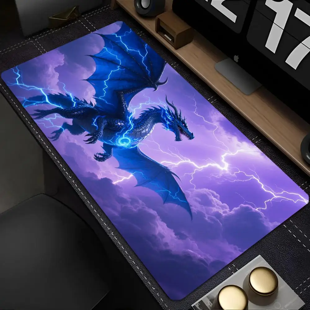 لوحة ماوس Lightning Flying Dragon المطاطية المضادة للانزلاق، ملحقات الكمبيوتر، لوحة ماوس مناسبة للمكتب واللعبة