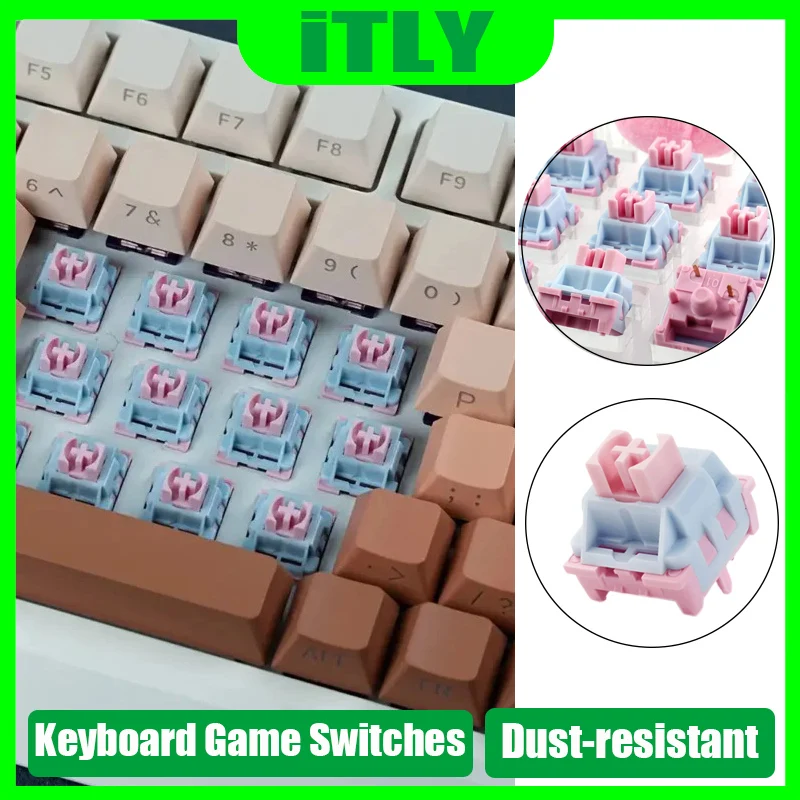 

Пыленепроницаемый тонкая смазка, розовый переключатель с подсолнухом, механическая клавиатура, линейные переключатели, 5-контактные переключатели под давлением света