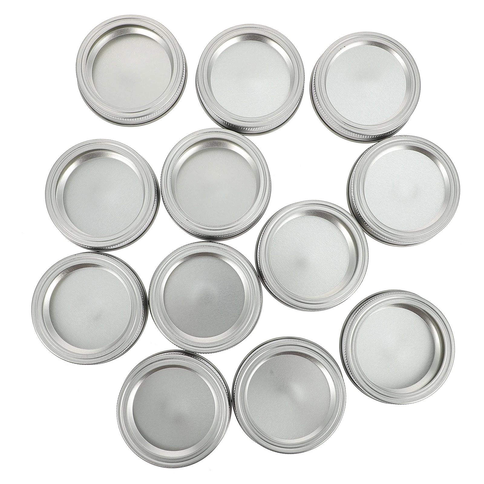 

12 set Tinplate Canning Jar Lids 70Mm Sealed Food Storage For Tea Coffee Spices Fruits Canning Jar Bands Set Kitchen Barware