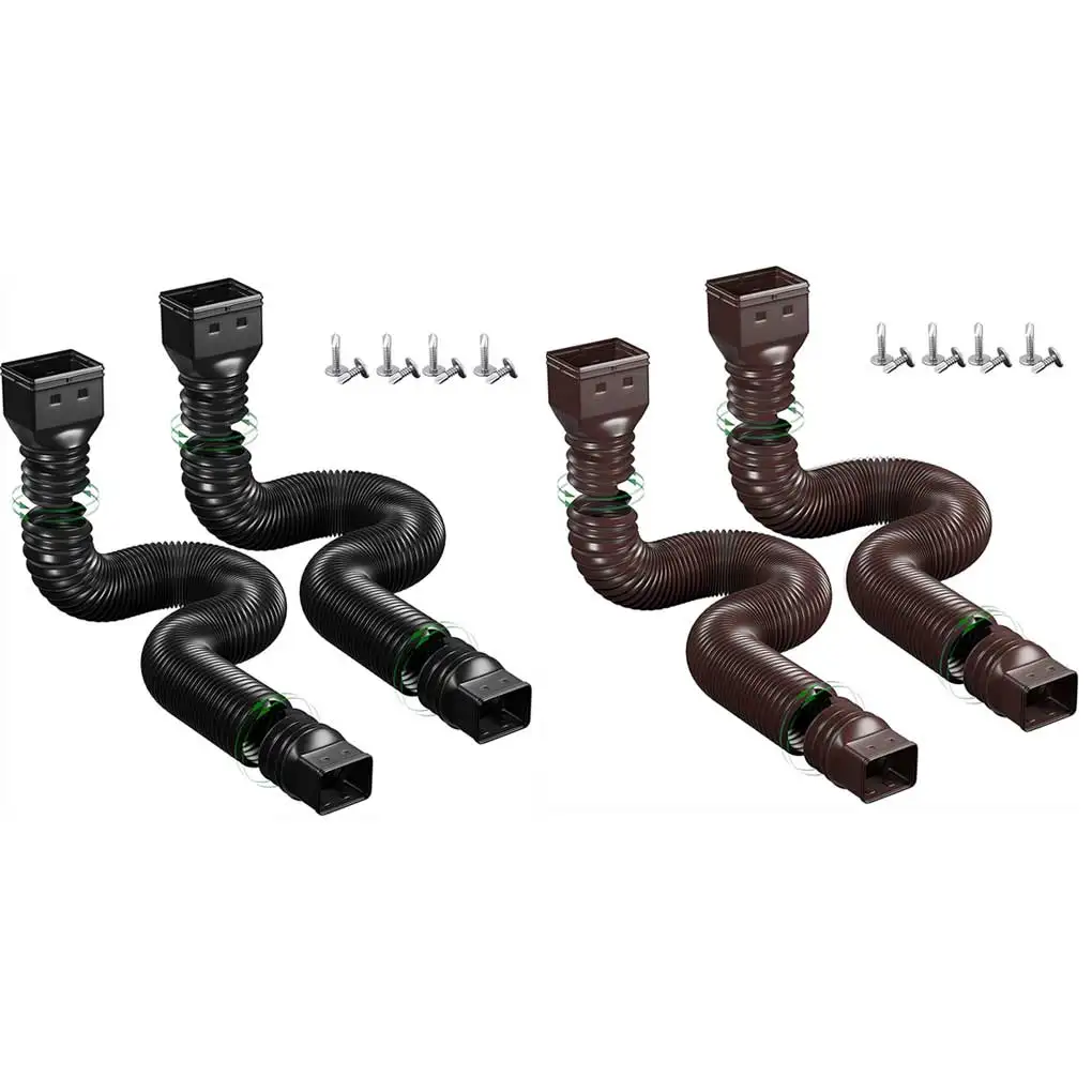 

Комплект из 2 гибких удлинителей водосточного желоба, черные