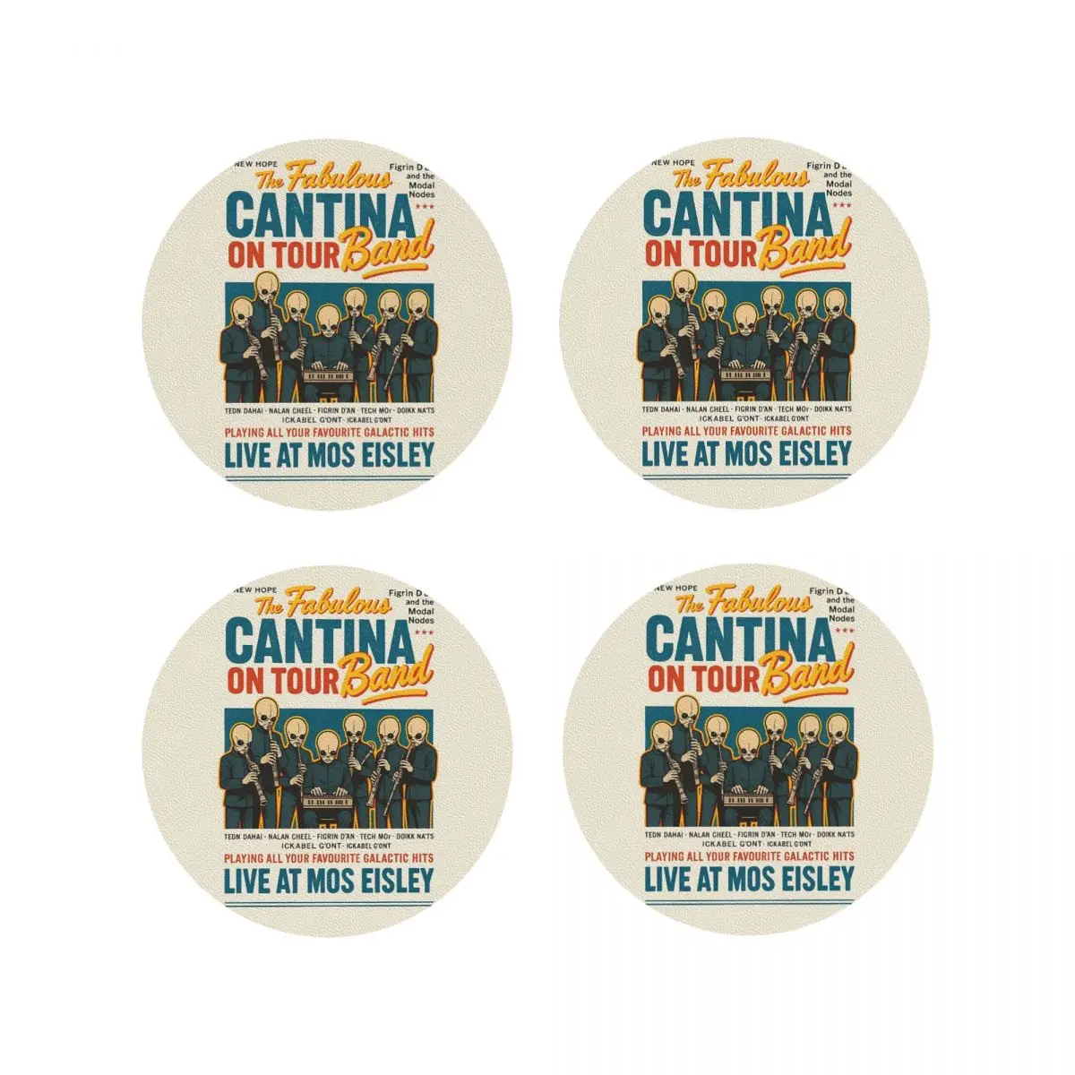 

Cantina Band Подставки Кухонные салфетки Изоляционные коврики для чашек Кофейные коврики для декора Домашняя посуда Подушечки Набор из 4 шт.