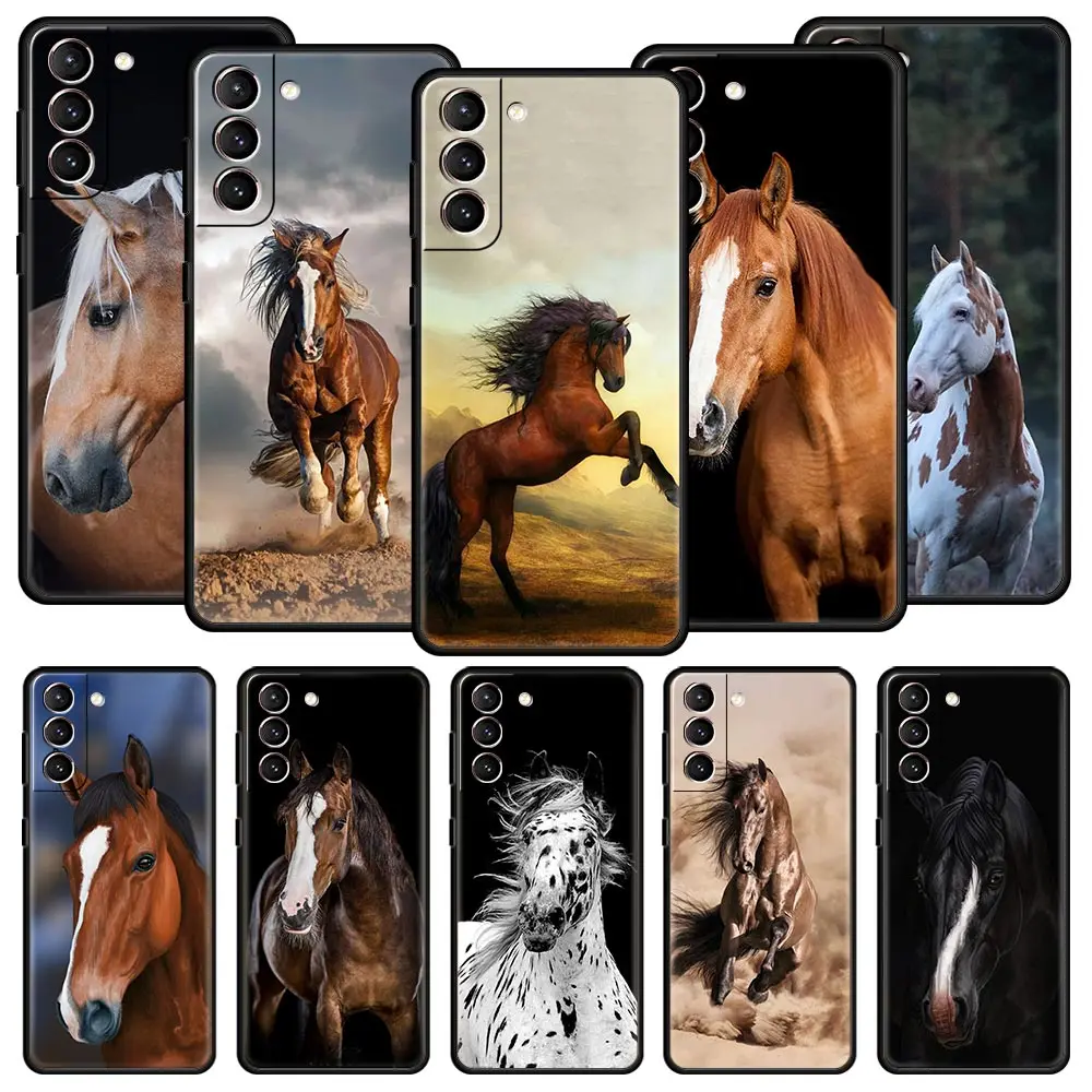 Animal Horse Phone Case Cover for Samsung Galaxy S26 S25 S24 S23 S22 S20 S21 FE Ultra S25 Edge Plus 5G Soft TPU Shell Fundas Bag