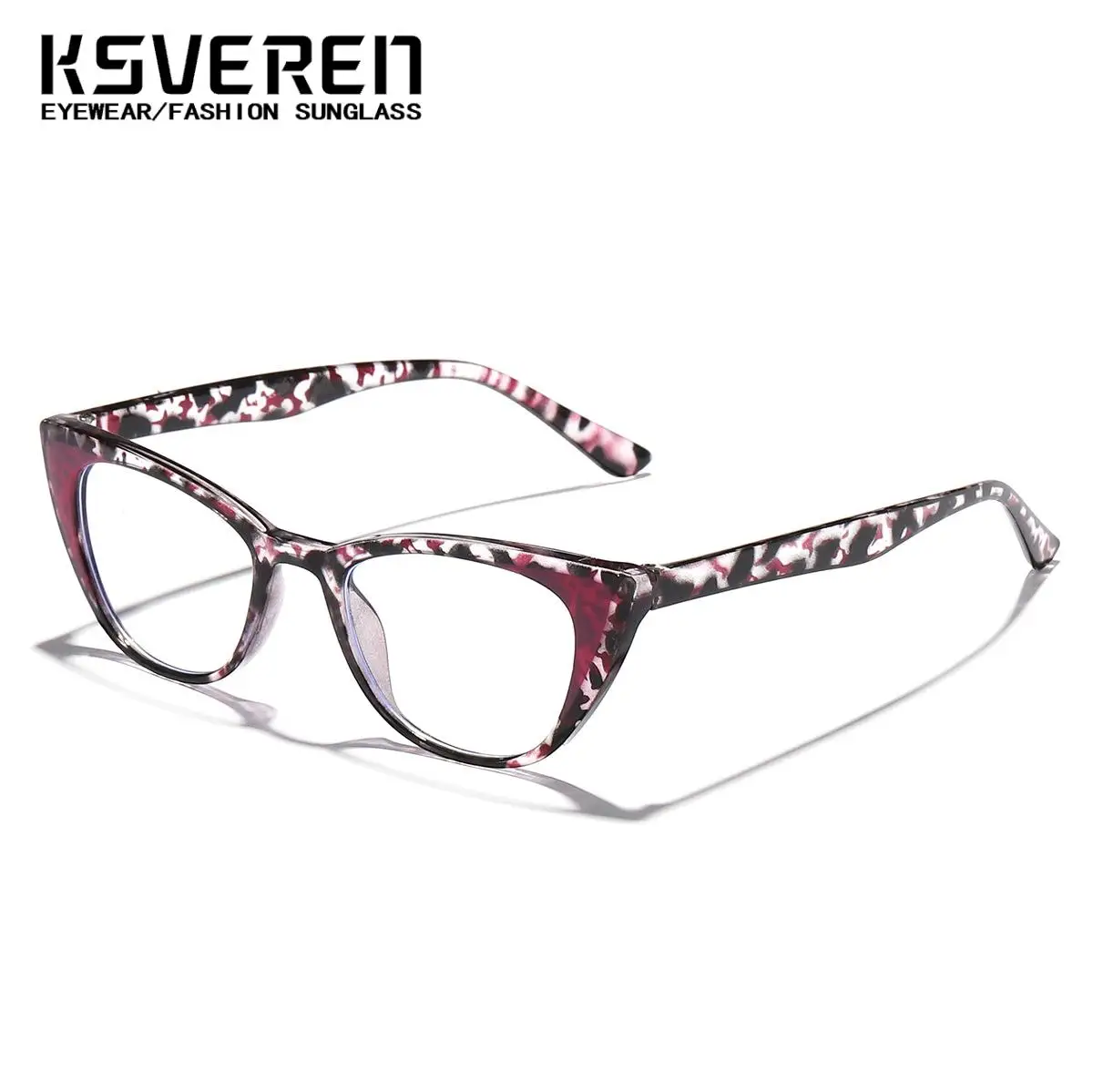 KSVEREN 女性キャットアイ老眼鏡ヴィンテージ抗青色光処方メガネ光学眼鏡女性眼鏡フレーム