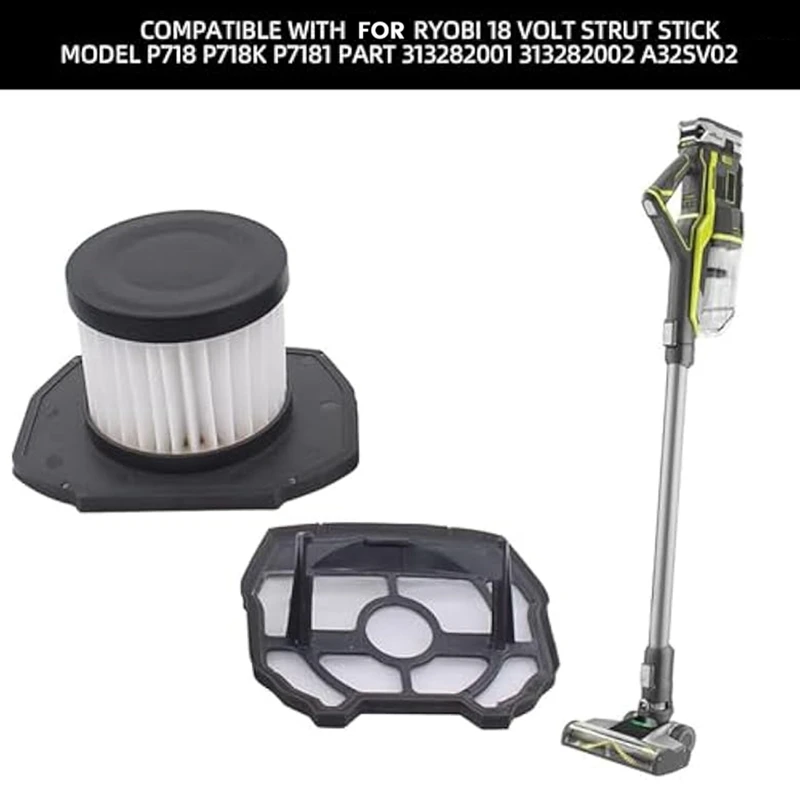 Сменный фильтр для пылесоса Ryobi P718 18 В, 3 шт., Сменный фильтр-стойка для пылесоса-313282001 313282002 A32SV02