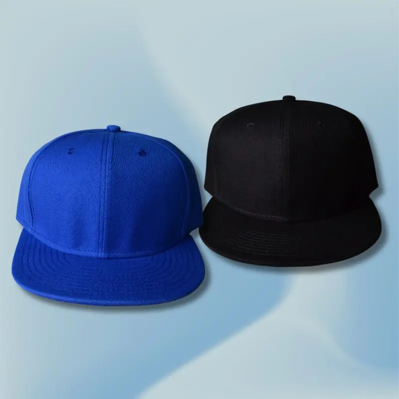 Blue Black Blank Print Unisex Baseball Caps Fashion Street Cotton Adjustable Flat Edge Hat Outdoor Casual Sun Hat Men Women
