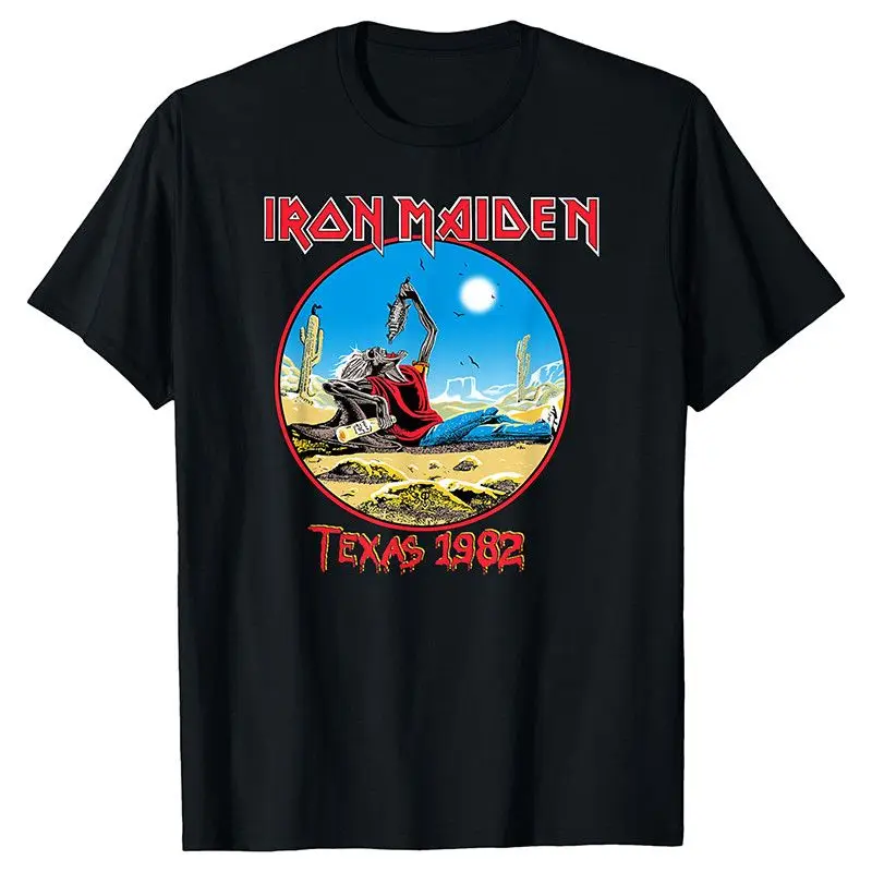 2025 جديد الحديد البكر روك الشرير فضفاض الأمريكية الرجعية المطبوعة الرجال والنساء القطن الخالص قصيرة الأكمام تي شيرت