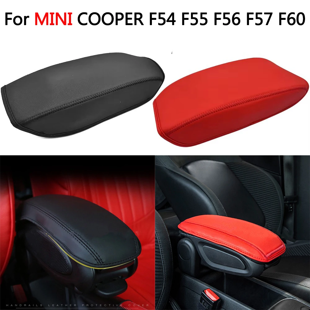 Car Armrest Pad Cover For MINI COOPER F54 F55 F56 F57 F60 Center Console Protector Cover Black/Red Interior Car Accessories