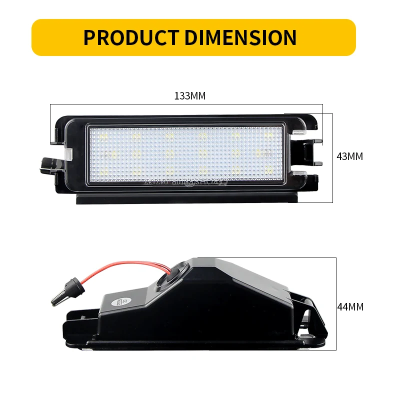 1pc LED License Plate Light for Dacia Logan II Sandero II 2012-2023 For Renault Symbo l 2012-2023 Auto Tag Tail Number Lamp Kit