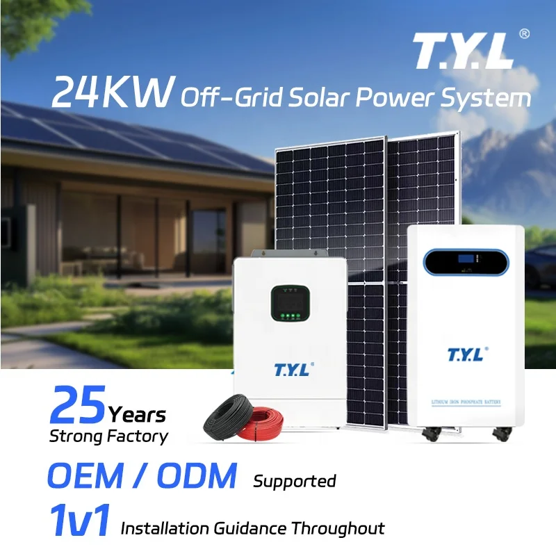 Complete Set 24KW Monocrystalline 580W MPPT Solar Home Power System Pure Sine Wave Inverter 45KWh Lithium Ion Battery Backup