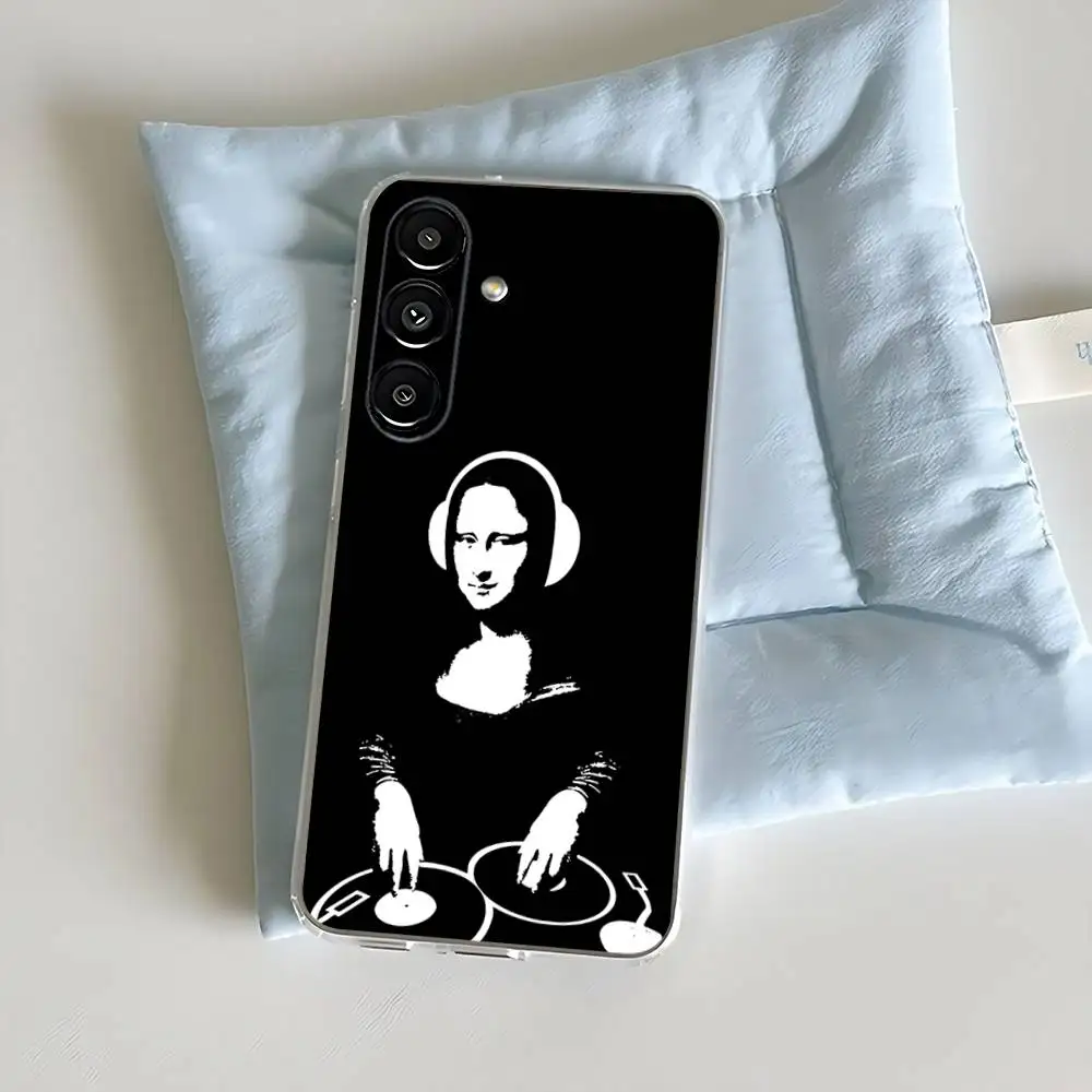 حافظة هاتف موسيقى DJ Mixer لهاتف سامسونج S30,23,21,22,20, FE lite,S10,9,8,7 PIus Note20 Ultra شفافة