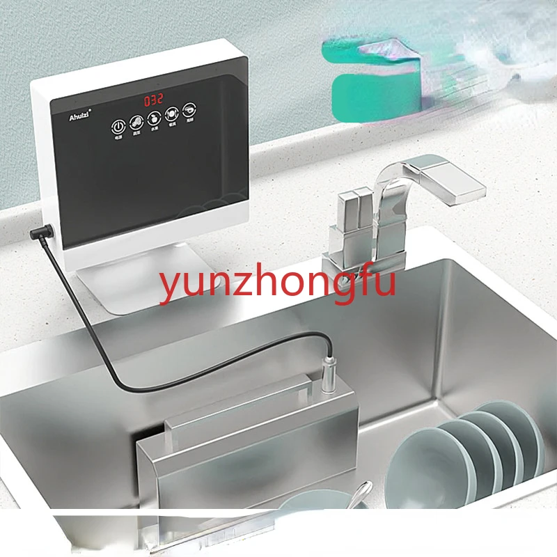 110V/220V Automatic Household Ultrasonic Dishwasher Portable Small Free-standing Installation-free Kitchen Sink English Version