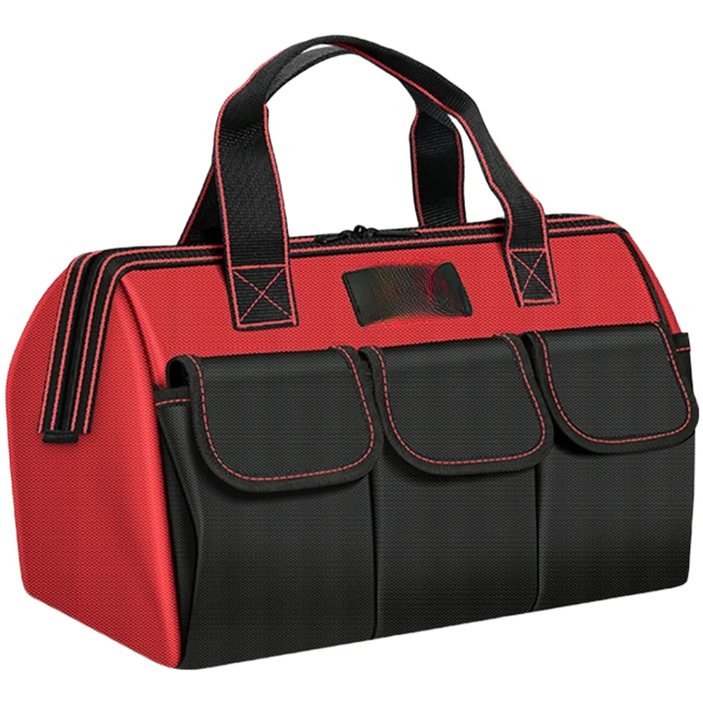 Waterproof Oxford Tool Bag for Electrical Work Featuring Reinforced Stitching Multiple Compartments and Reflective Trim