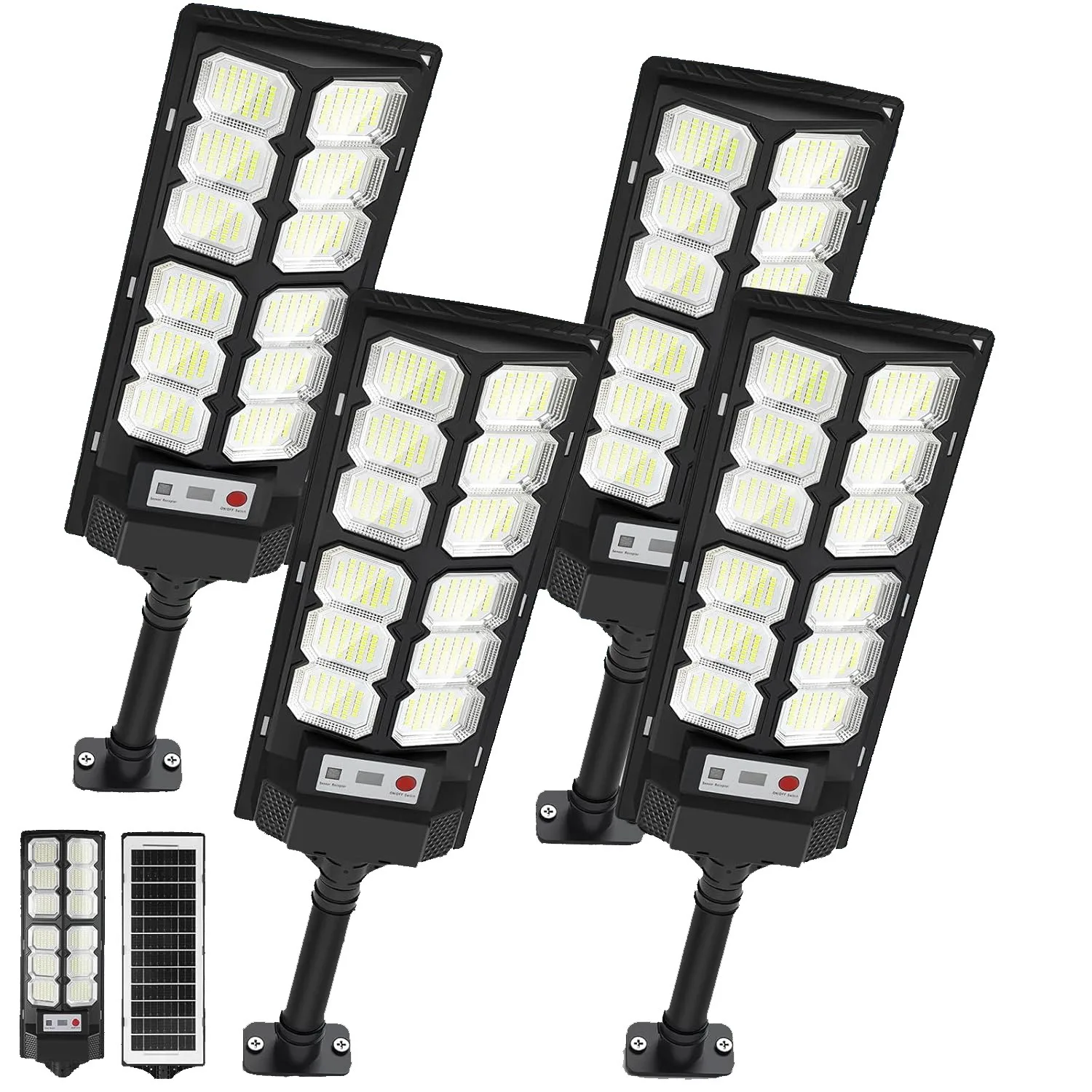 Solar Light Commercial Grade LED Outdoor Dusk Till Dawn Solar Street Light Roadway Lot Lamp IP65 Waterproof Yard Security Lamp