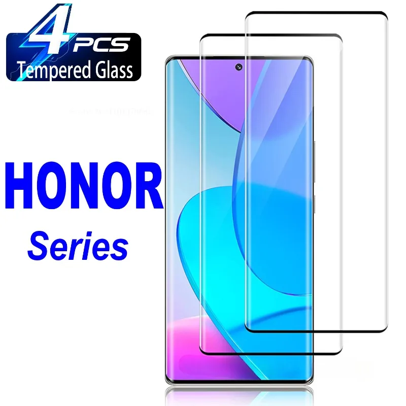 4Pcs 3D Tempered Glass For Honor Magic 5 Magic 4 Lite Ultimate X9a 80 70 60 50 Pro X40 Screen Protector Glass Film