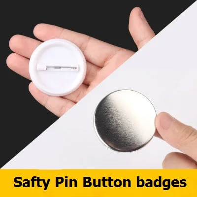 

1000pcs Safty pin 25mm/32mm/37mm button badges blank material button badge parts DIY pin button badge supply