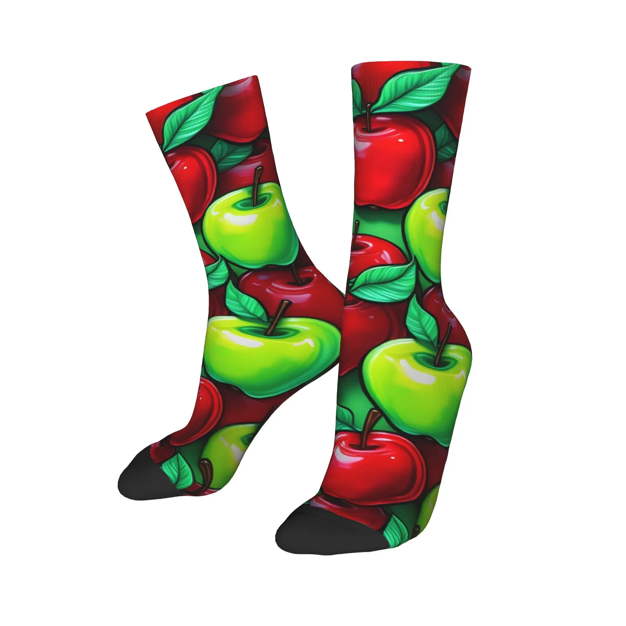 Red Apple Seamless Socks  Modern Stockings Winter Non-Slip Unisex Men Socks Warm Soft Graphic Cycling Socks