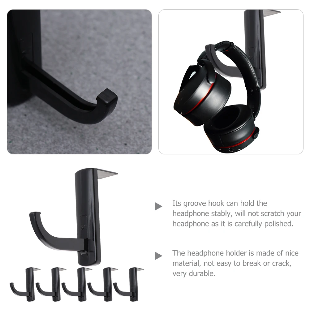 

6pcs Stand Desk Mount Holder Rack for Gaming Headphone Stand Gaming Headphone Holder Headset Hanger Headset Storage