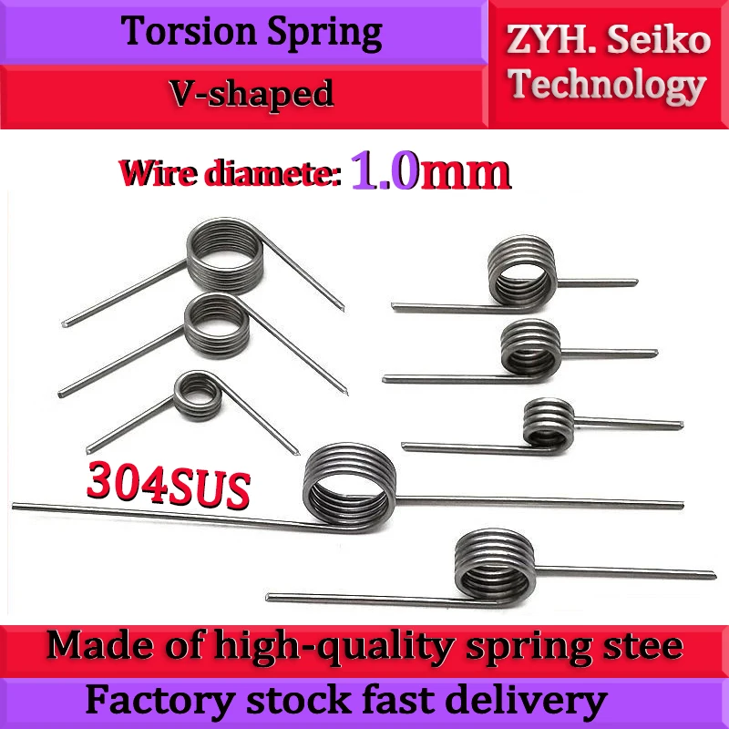 

Torsion Spring Helicaltorsio Ring 304 Stainless Steel V-Shaped Helical Wire Diameter 1mm Angle 60 90 120 180 Degrees