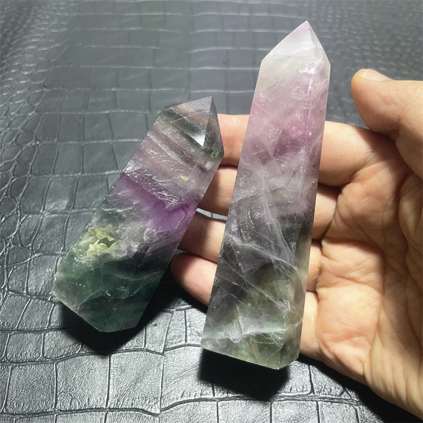 Natural Rare Energy Quartz Crystal Jelly Body Color Fluorite  Wand point Reiki Home Decor Chakra Healing