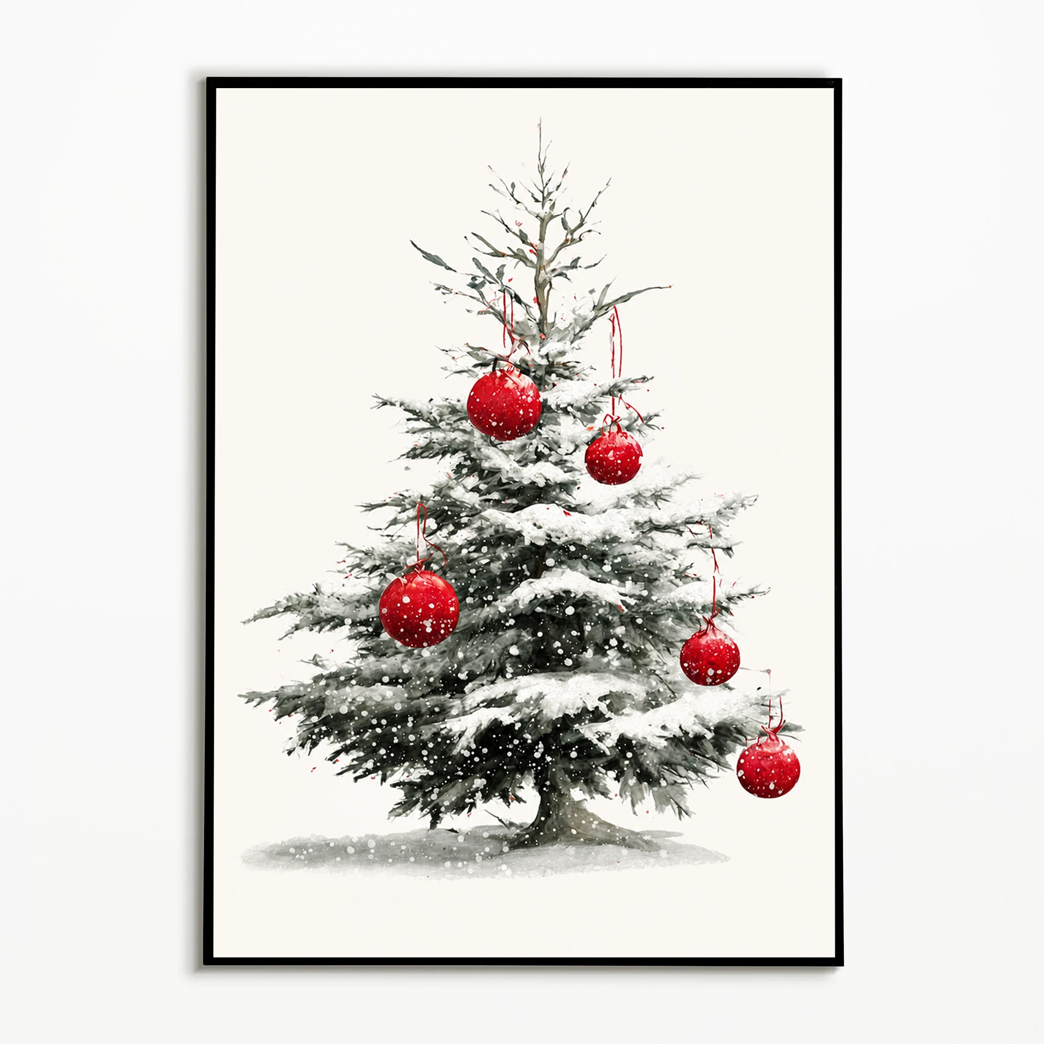 1PC Watercolor Wall Art Christmas Tree Gift Boxes Posters Winter Canvas Painting Wall Decor Gallery Wall Prints Festival Gifts