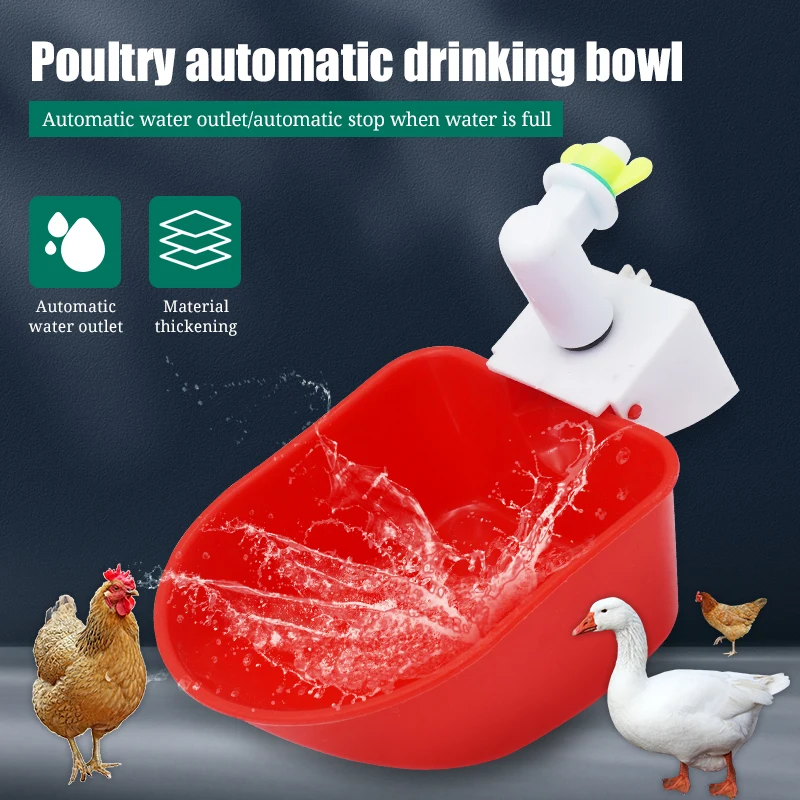 2 Pcs Goose Duck Chicken Automatic Drinking Bowl Cup Waterer Farm Turkey Quail Poultry Waterer Drinking Bowls Water Dispenser