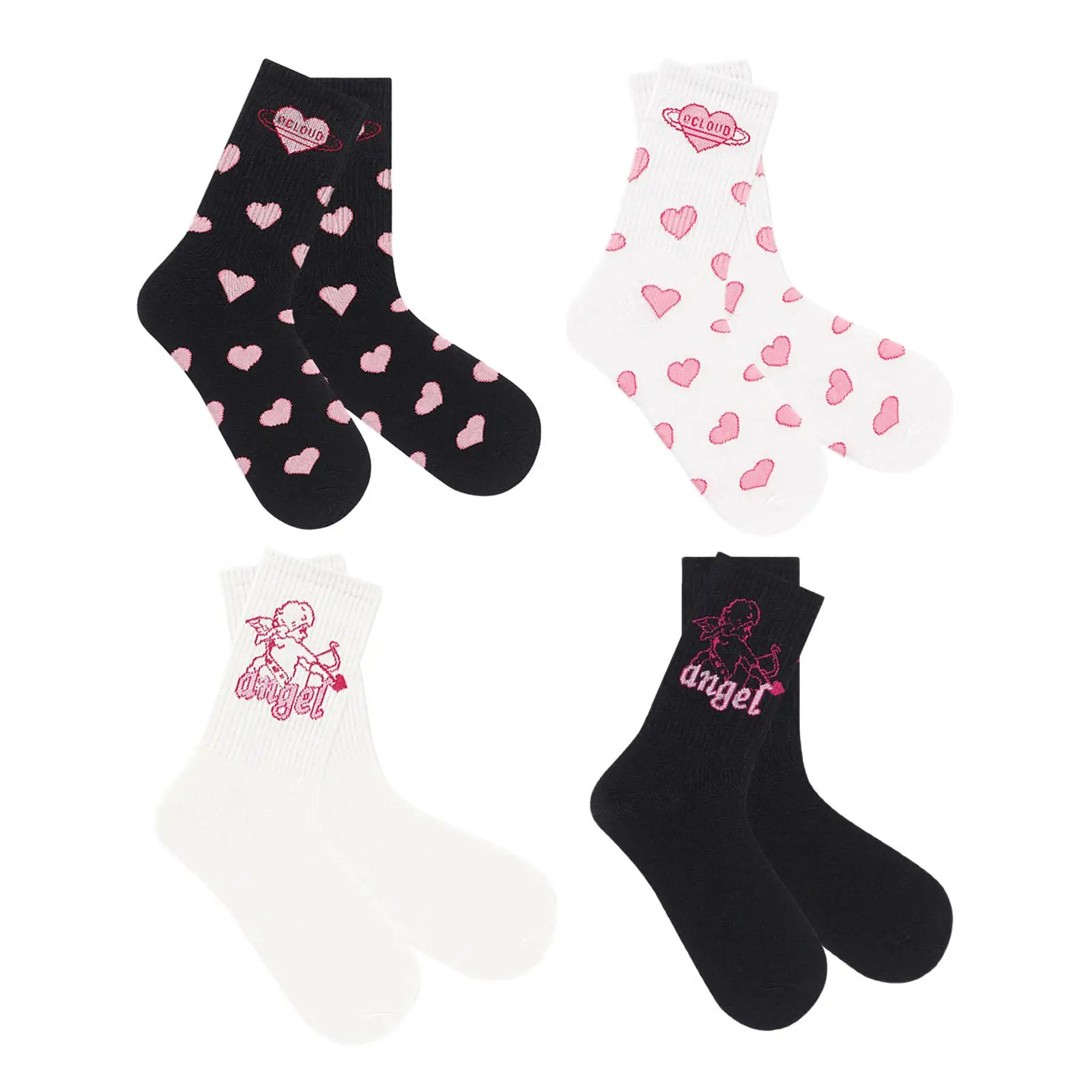 Valentine's Day Socks Crew Socks Winter Colorful Comfortable Mid Calf Socks Valentines Day Gifts for Teacher Women Christmas