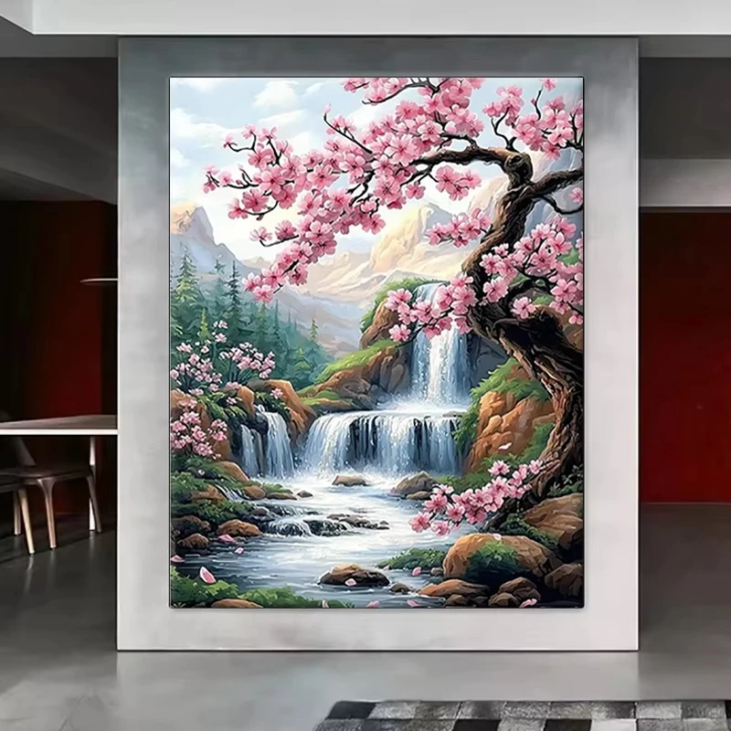 Wasserfall-Landschaft 5D DIY Diamant-Malerei-Set 2026 Diamant-Mosaik Vollrunde Bohrer Stickerei Handgemachtes Hobby Wanddekoration