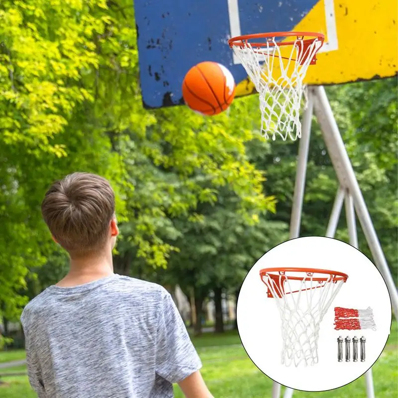 35/45CM Hanging Basketball Hoop Wall Mounted Goal Hoop Rim Net Sports Netting Indoor Outdoor Wall Mounted Easy Installation