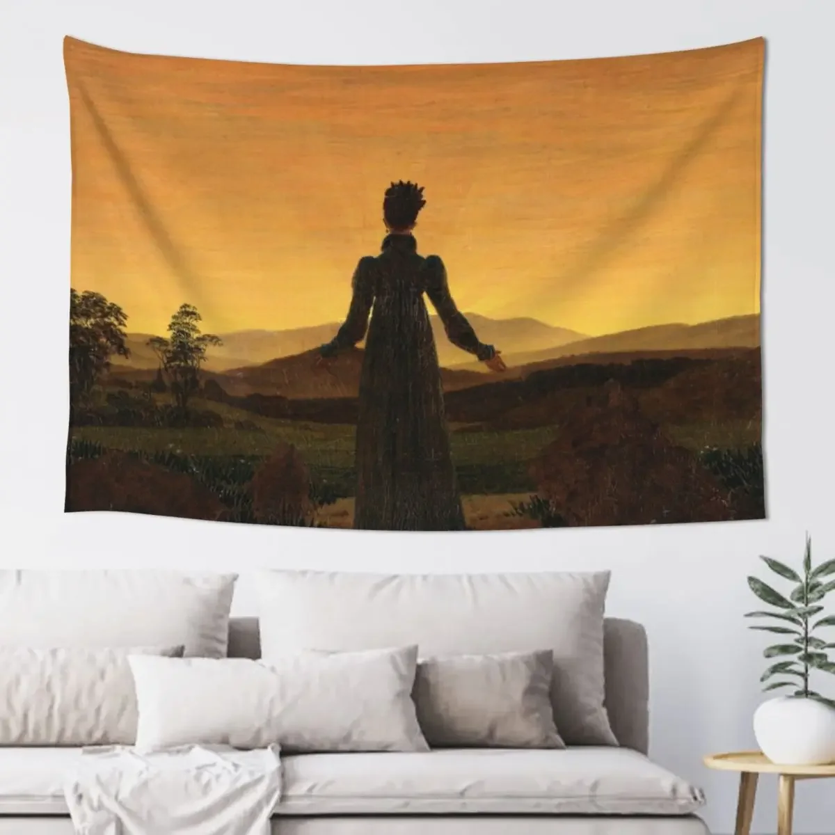 

Woman in the morning sun - Caspar David Friedrich Tapestry Wall Tapestries Bedrooms Decor Things To Decorate The Room Tapestry