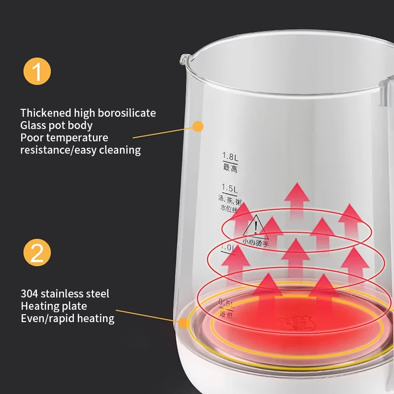 110V 1.8L Health Electric Kettle Pot US Plug 304 Stainless Steel Automatic Multifunctional Constant Temperature Flower Tea Pot