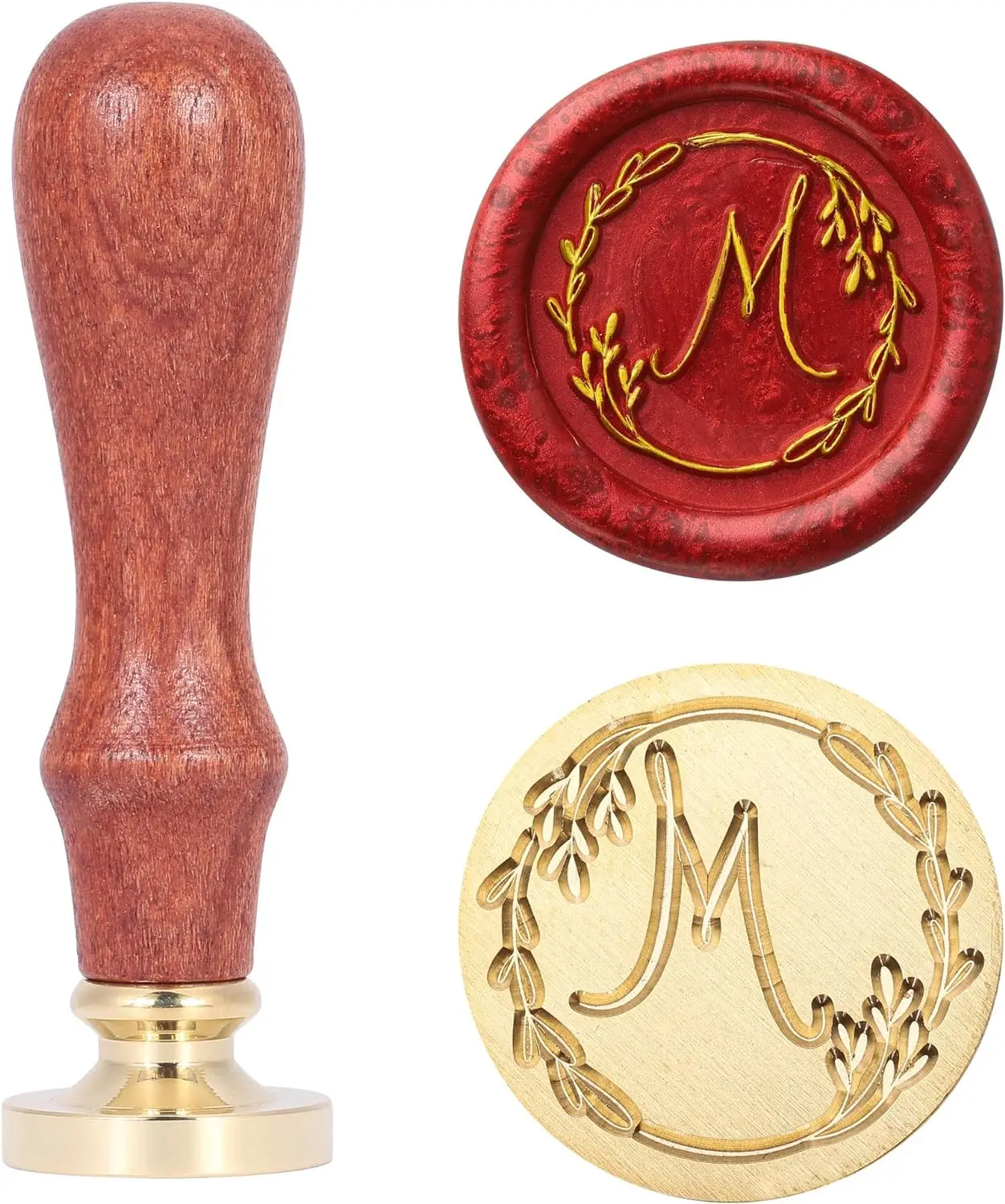 

Letter A - Z Wax Seal Stamp Vintage Retro Brass Head Wooden Handle Classic Alphabet 26 Initial Letter Envelope Seal Decoration