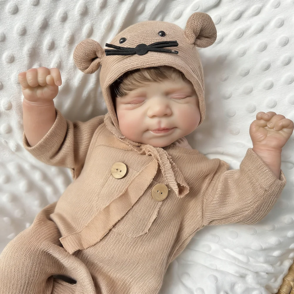 48 cm Realistic Reborn Baby Doll Toy for Girls Vinyl Limbs, Cloth Body Doll, lifelike Handmade Fashion Birthday Gift